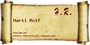 Hartl Rolf névjegykártya